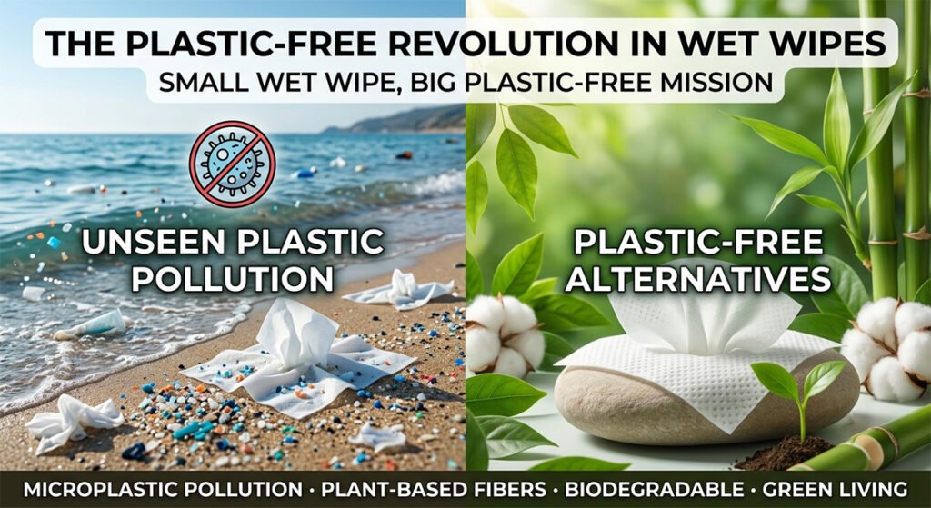Plastic-free eco-friendly wet wipes